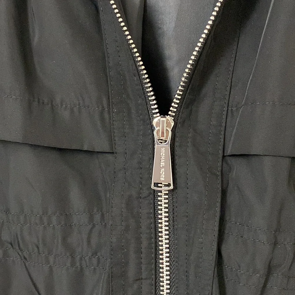 Michael Kors Black Anorak Zip Front Rain Jacket - Picture 7 of 16